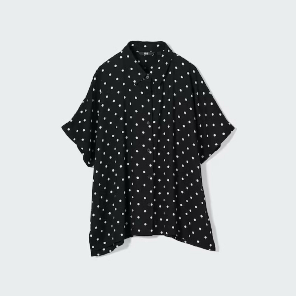 Thanh lý áo sơ mi Rayon Uniqlo Auth chấm bi XL