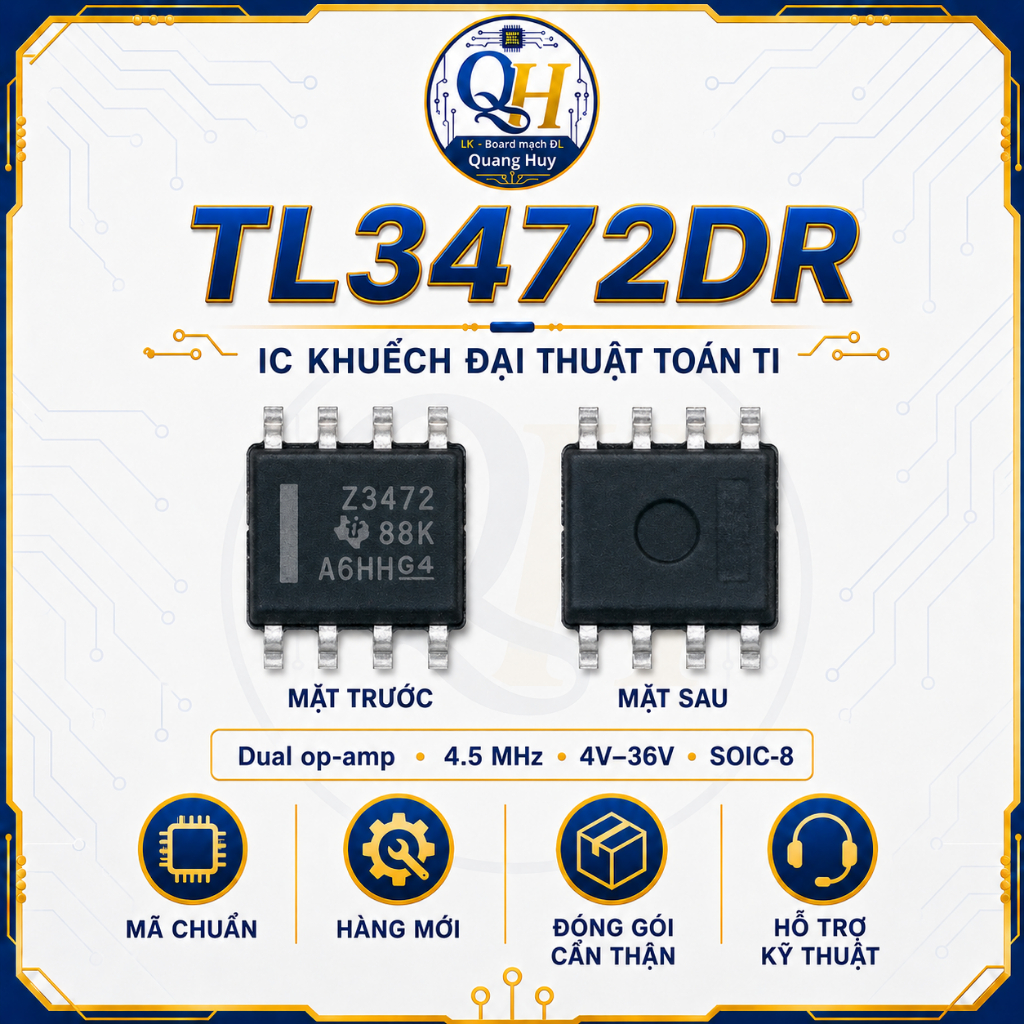 IC TL3472IDR / 3472IDR Texas Instruments – Op-Amp 2 kênh SOIC-8