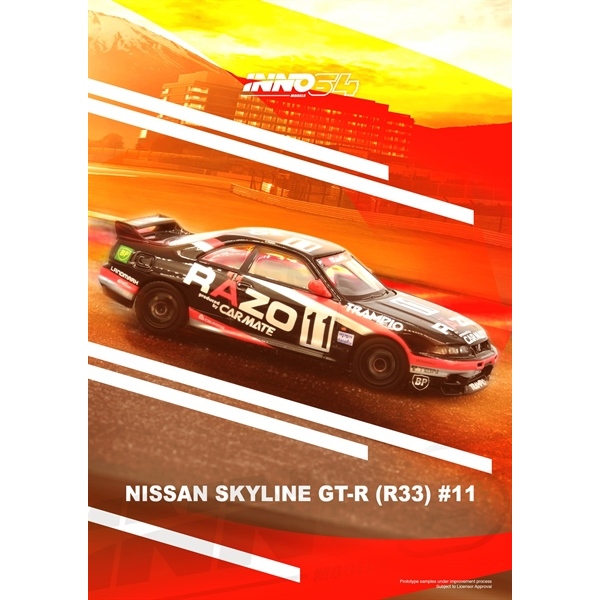 Mô hình xe Nissan Skyline GTR-R33 #11 N1 Super Endurance Series - SENDAN HIGHLAND 1995 Winner 1:64