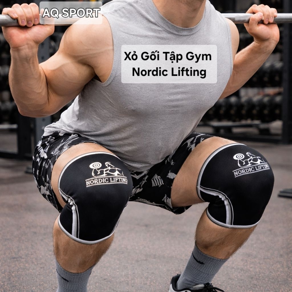 Xỏ gối Tập Gym Chính hãng Nordic Lifting 7mm| SQUAT, DEAD LIFT, Powerlifting ( 1 đôi)