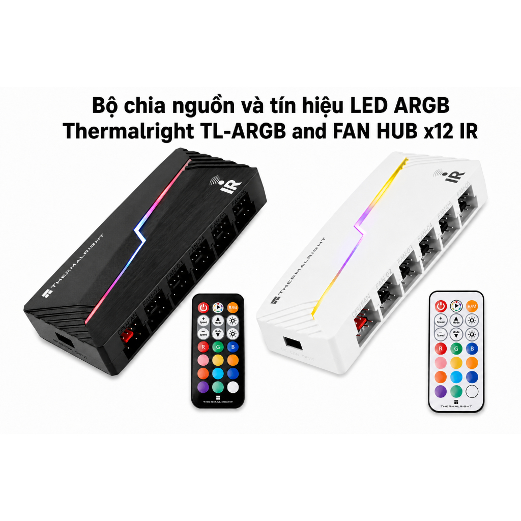 Bộ chia nguồn và tín hiệu LED ARGB Thermalright TL-ARGB and FAN HUB x12 IR