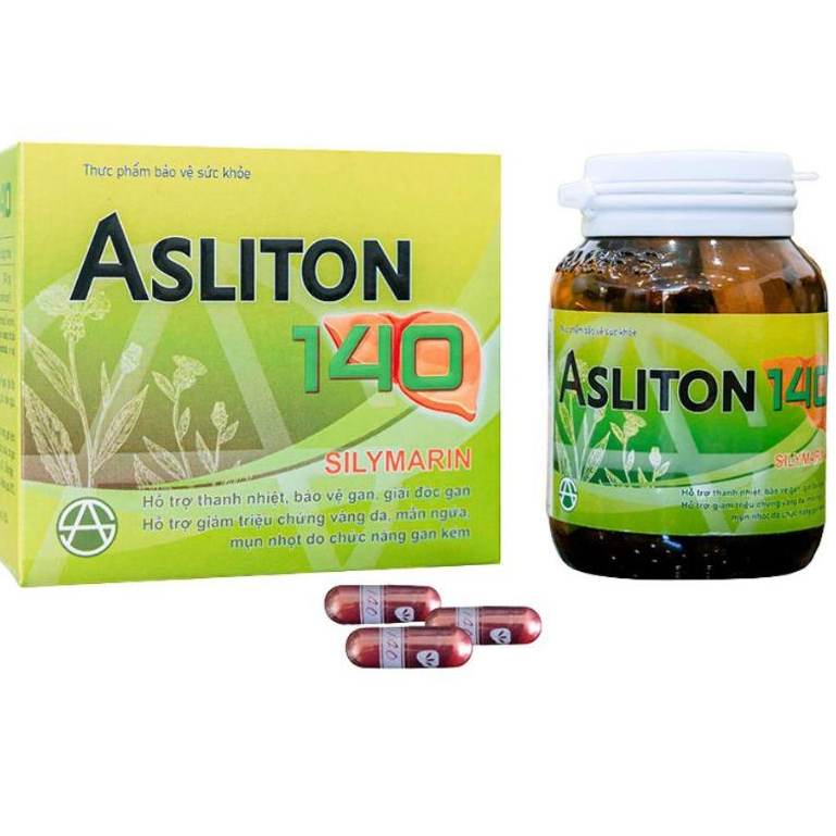 Asliton 140,hỗ trợ thanh nhiệt, giải độc gan, bảo vệ gan, giảm mụn nhọt, mẩn ngứa