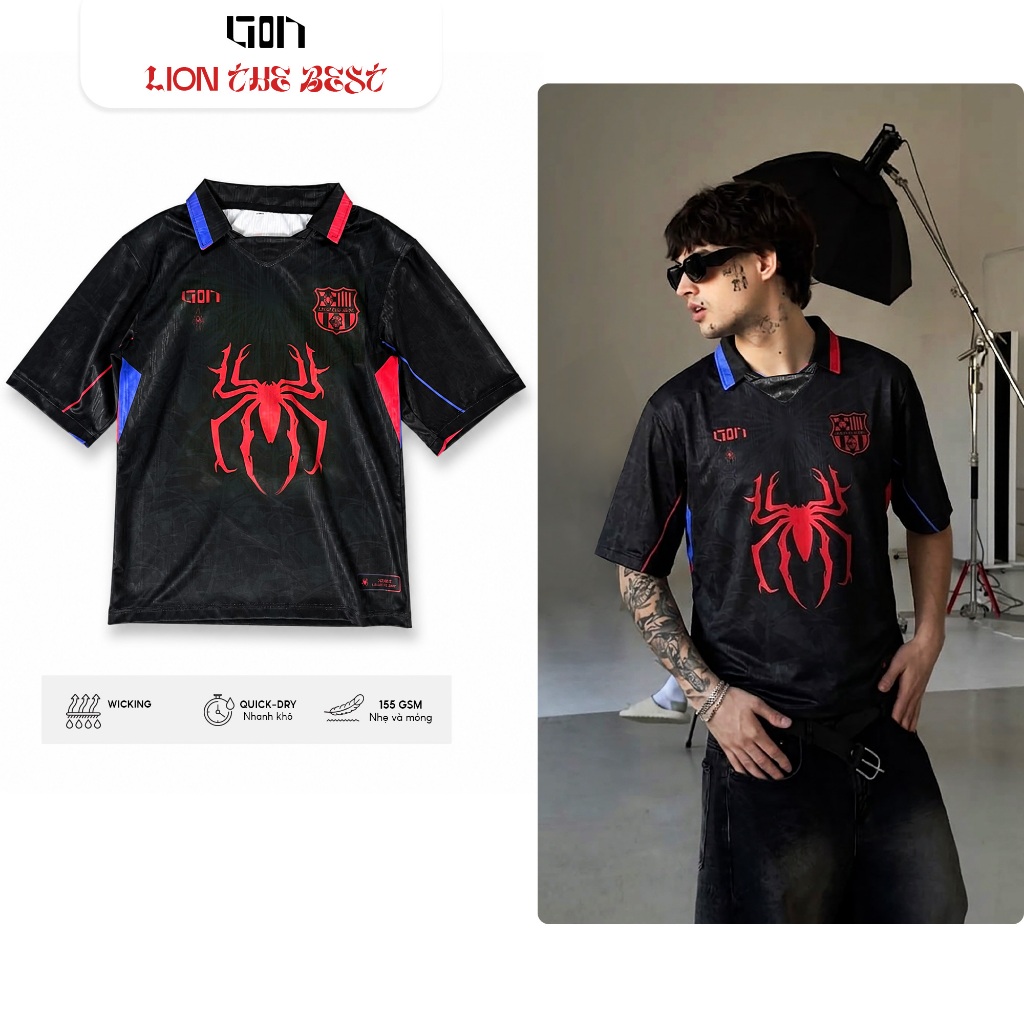 JERSEY BARCA SPIDER LION THE BEST ĐỘC ĐÁO DỄ PHỐI ĐỒ UNIXSEX THỂ THAO LION PHONG CÁCH ĐỘC ĐÁO ĐƠN GI