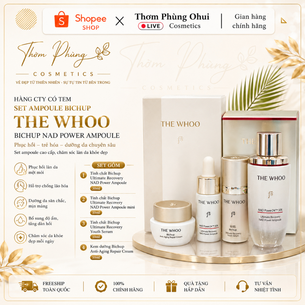 [ Hàng Cty Có Tem ] Set Ampoule Bichup The Whoo Bichup NAD Power Ampoule 30ml