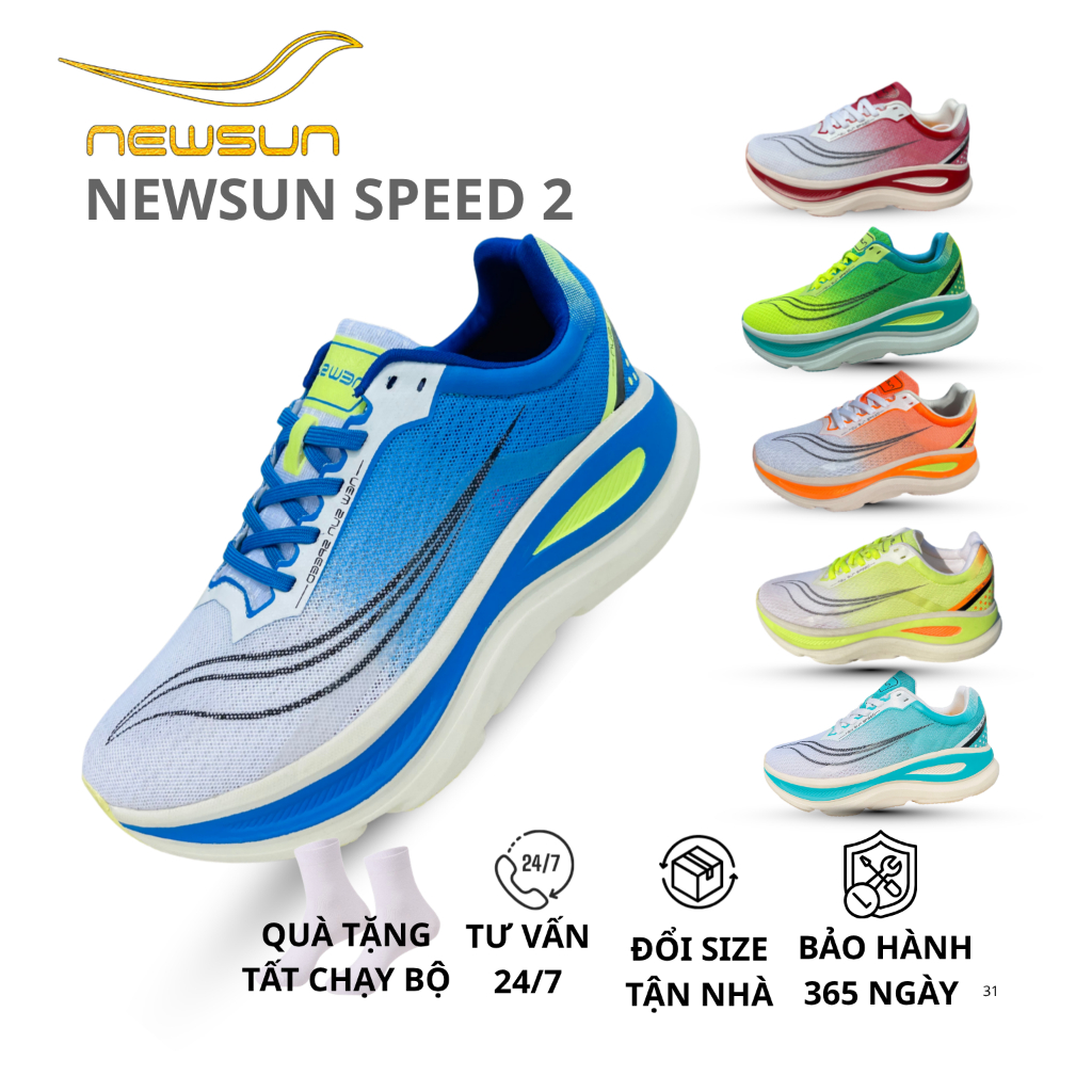Giày Thể Thao Chạy Bộ NewSun – Công Nghệ MetaRocker, Hỗ Trợ Chạy Đường Dài, Chạy Êm Không Mỏi