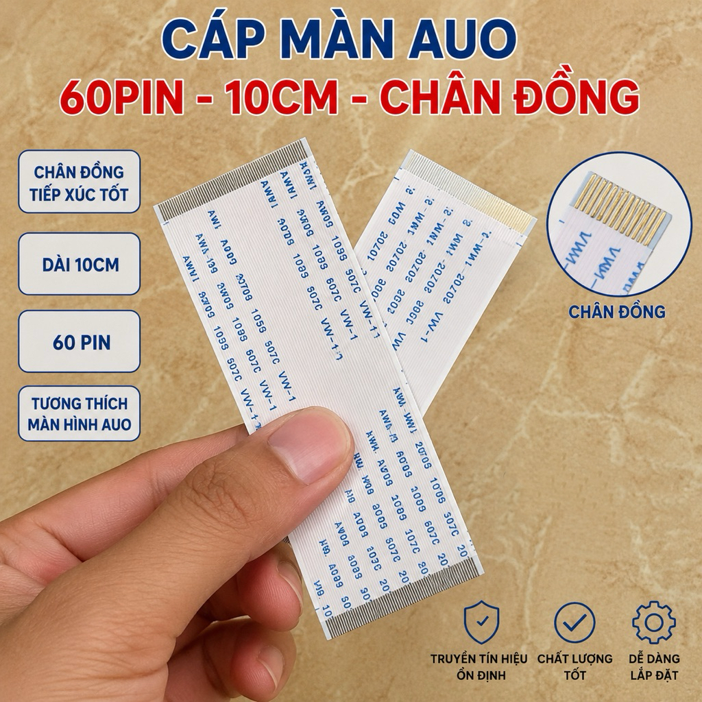 Cặp cáp AUO,LG,SONY 60PIN 10cm thay cáp từ bo ( tcon- màn hình TV)không ngạnh