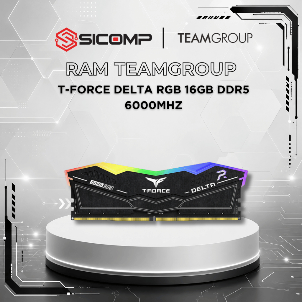 [FULL VAT] Ram TeamGroup T-Force Delta RGB 16GB DDR5 6000Mhz - Black, BH 36TH
