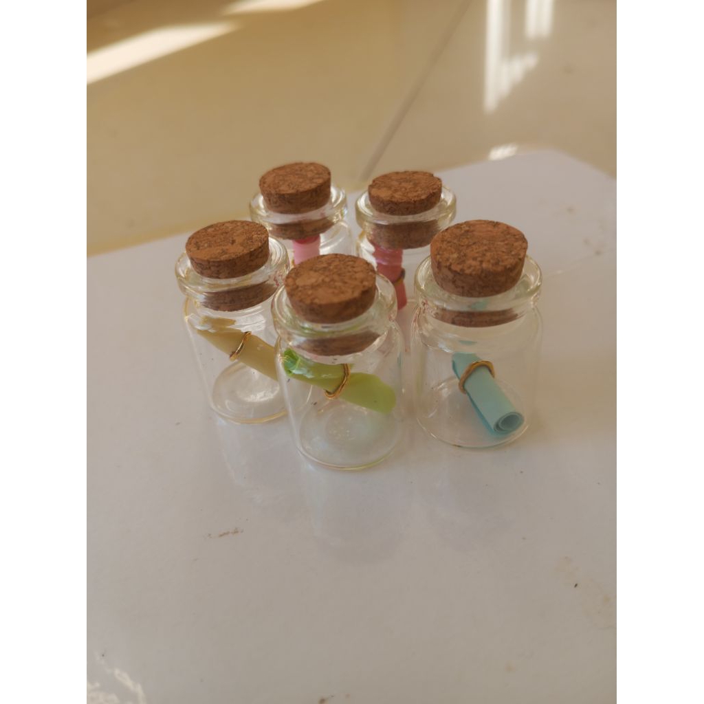 Set 5 lọ thủy tinh mini ghi điều ước. Lọ thủy tinh 3,5cm. Combo 5 lọ thủy tinh điều ước, quà tặng, l