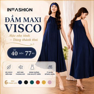 Đầm lụa nữ 2 dây dài – Đi chơi, đi biển, mặc nhà nhẹ mát, cổ yếm & cổ tròn, nhiều size – IÌnashio