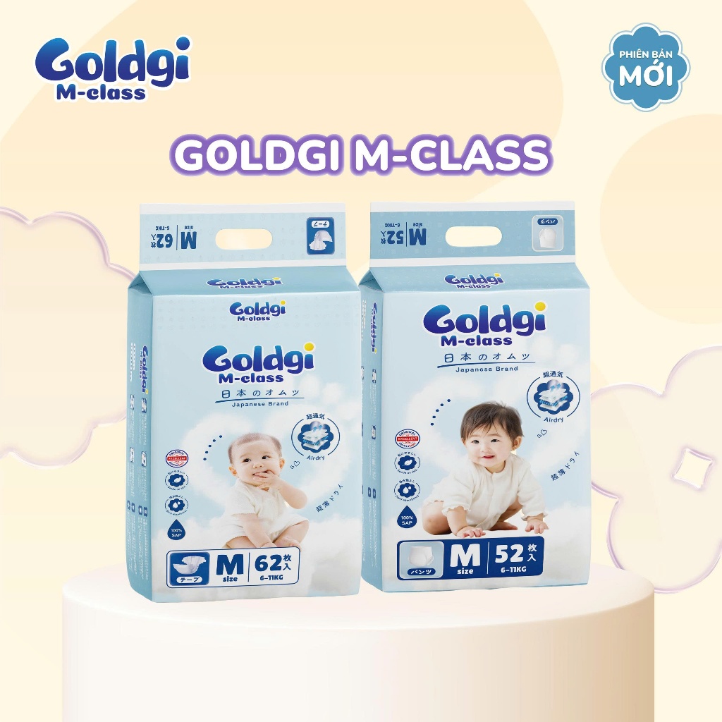 Bỉm Nhật Goldgi dán/quần Goldgi+, Goldgi X5, Goldgi ECO, SIGNATURE,M-CLASS,  đủ size 2026 new