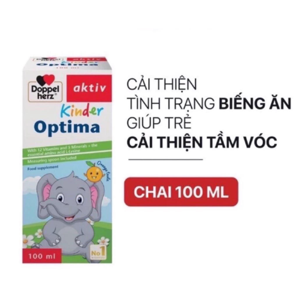 Doppelherz Kinder Optima ( Chai 100ml) Bổ sung Vitamin giúp bé ăn ngon, khỏe mạnh ,tăng đề kháng