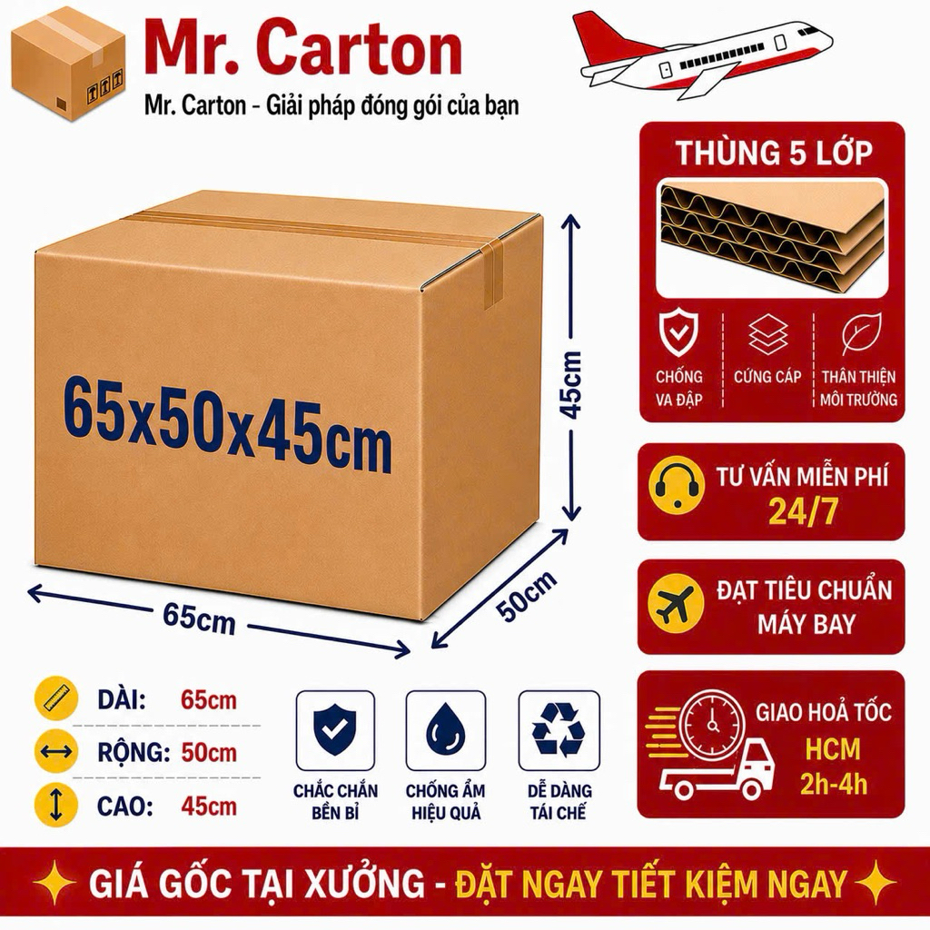 Thùng carton giấy "LỚN" HOẢ TỐC” -80x60x50-/-70x50x50-/-60x60x60-/-50x50x50-/-63x45x50-/-60x55x45-/-