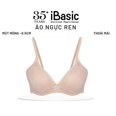 Áo ngực ren không gọng mút mỏng mềm mại iBasic VA029