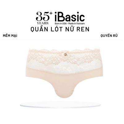 Quần lót nữ iBasic lưng cao không đường may phối ren PANW189