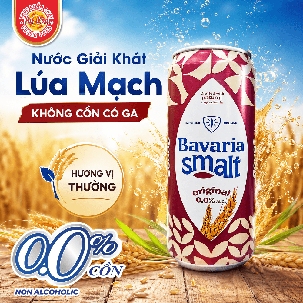 Nước Giải Khát Lúa Mạch Không Cồn Có Ga _ Hiệu Bavaria Smalt Original ( Vị Thường )