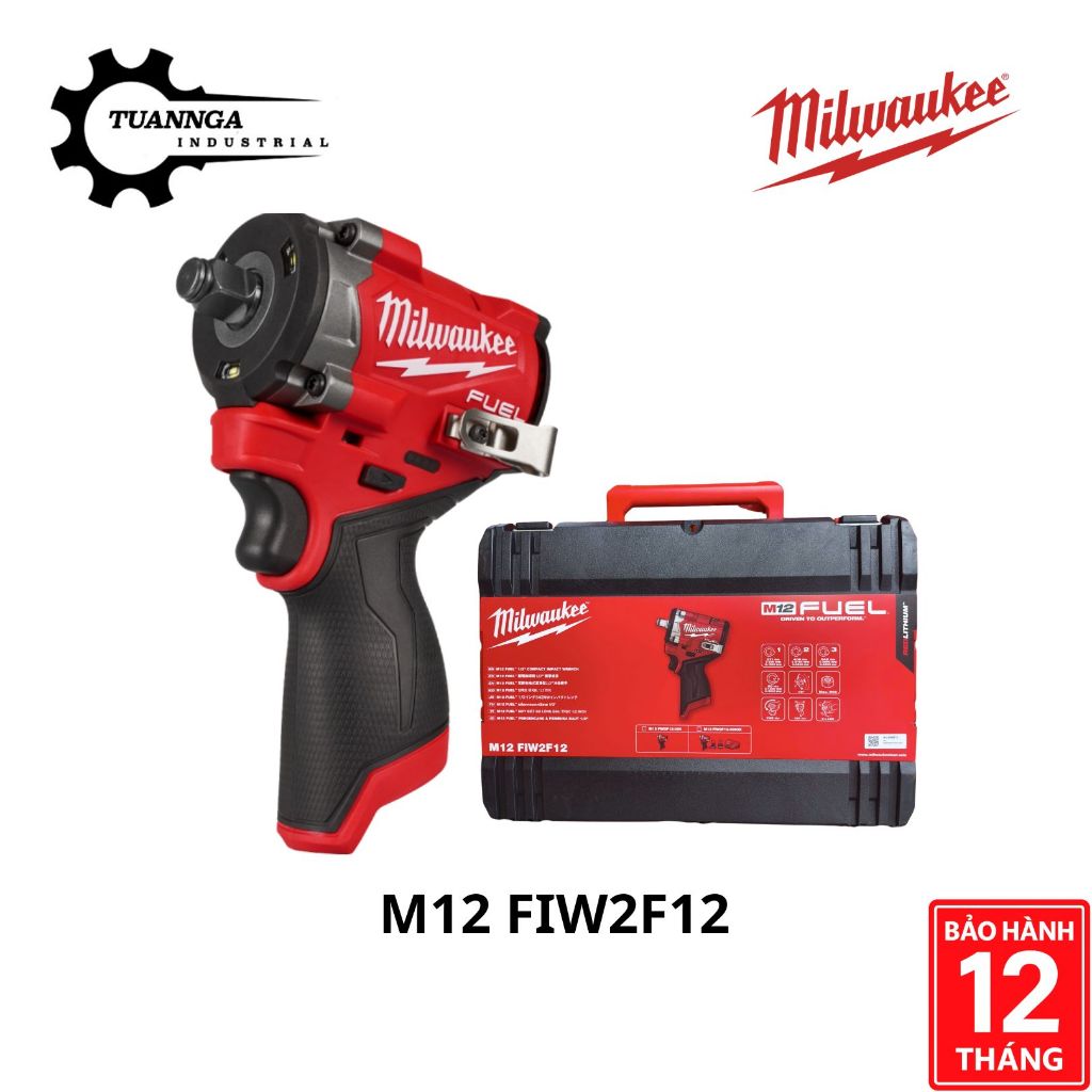 Máy Siết Bu Lông Pin 12V Milwaukee M12 FIW2F12-0X0 (M12 FUEL™ STUBBY), Chính Hãng - Bảo Hành 12 Thán