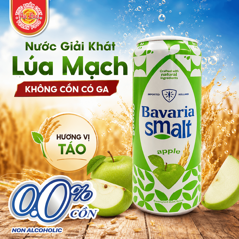 Nước Giải Khát Lúa Mạch (Hương Táo) _ Hiệu Bavaria Smalt Apple