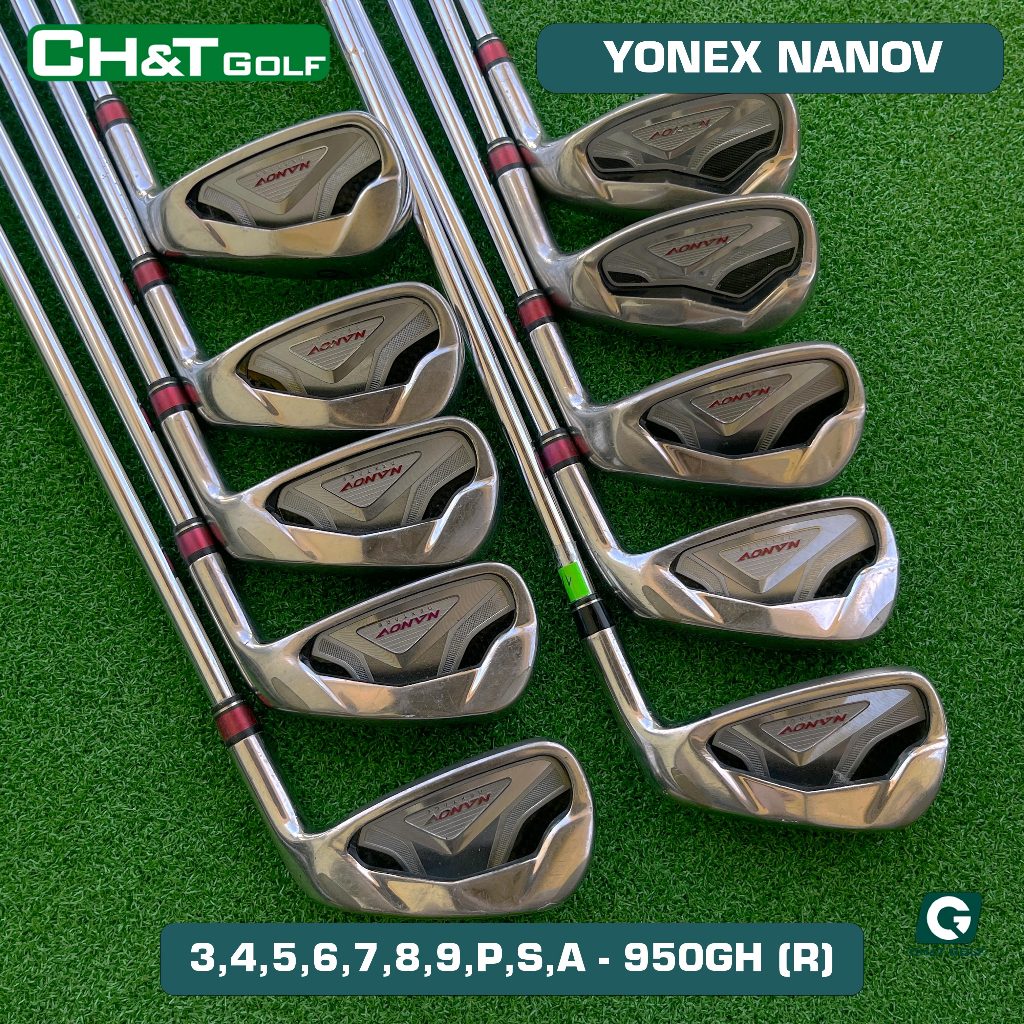 Bộ gậy golf sắt nam 10 cây Yonex Nanov 3,4,5,6,7,8,9,P,S,A Shaft NS PRO 950GH (R) nhập khẩu nhật