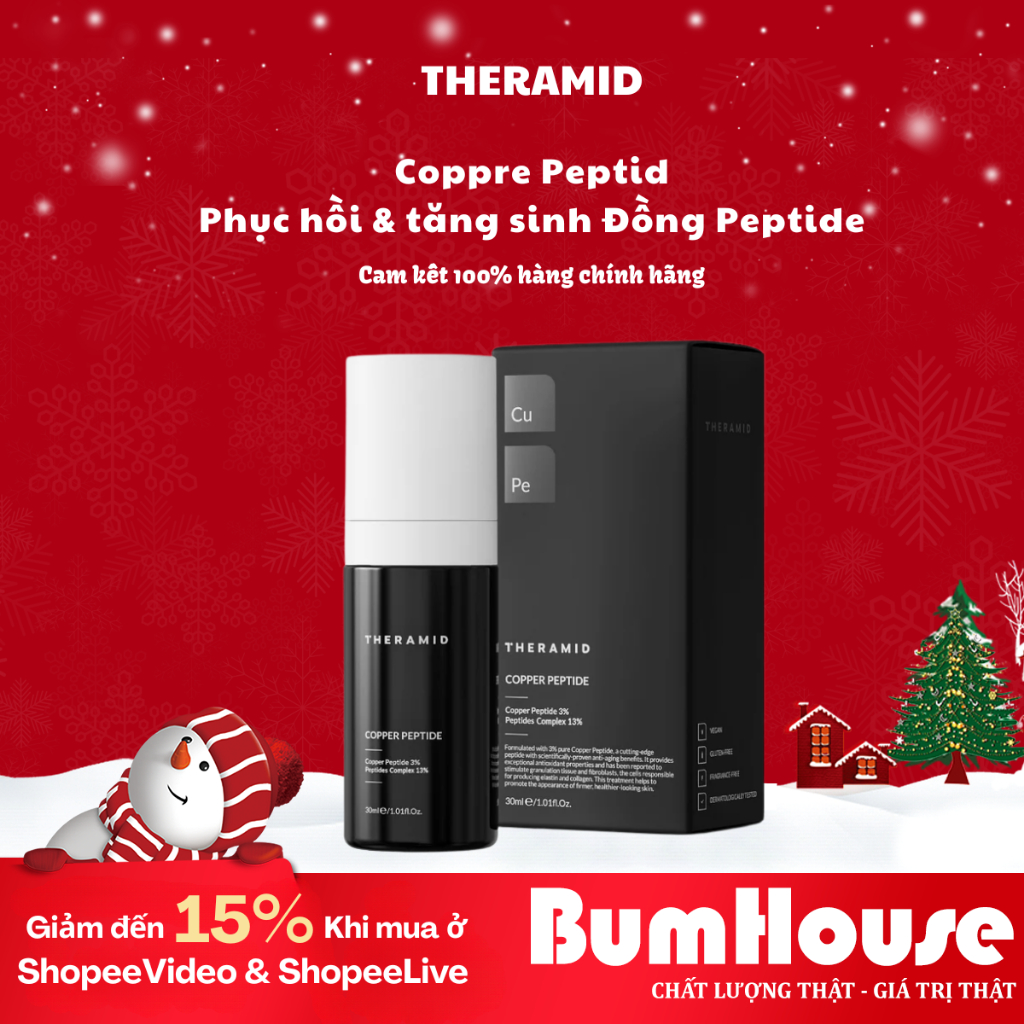 [HÀNG CTY] Serum Theramid Copper Peptide 30ml Đồng Peptide 3% Phục Hồi, Tăng Sinh Da