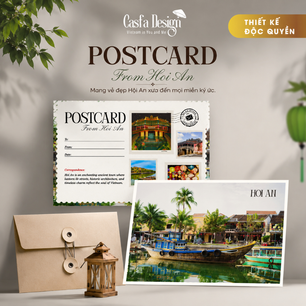 [Combo 10] Thiệp Postcard bưu thiếp Hội An NEW, phong cách vintage Casfa Design Viet Nam