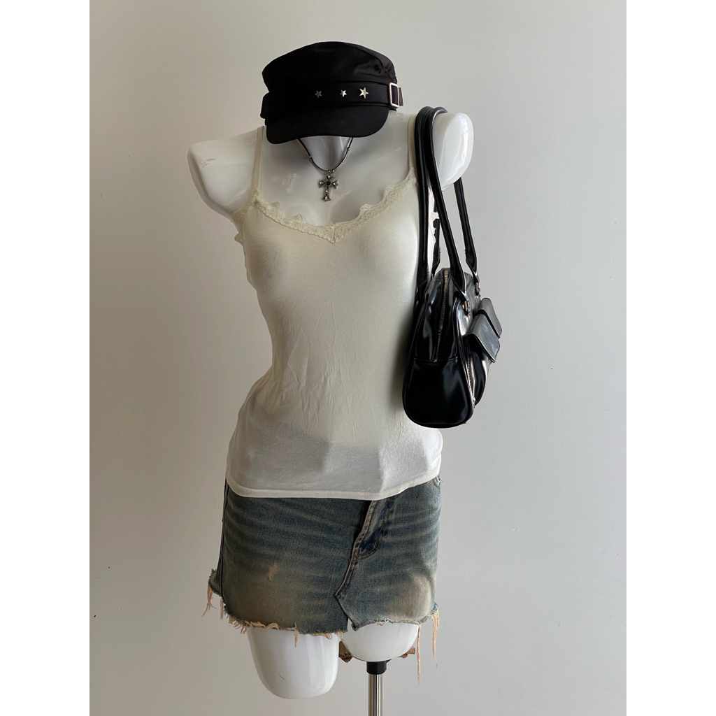 Cami 2 dây y2k 2hand phối ren