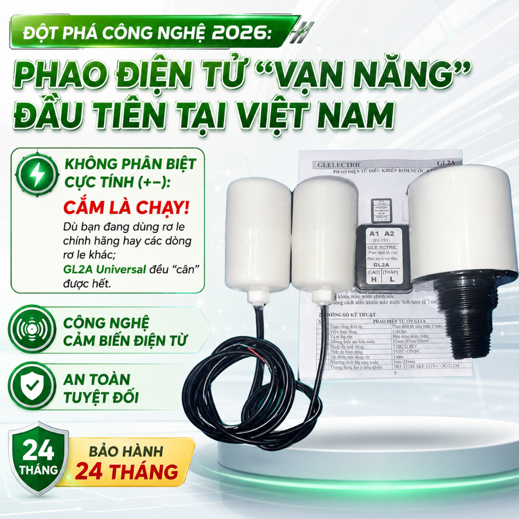 Phao Điện Tử 12V Không Phân Cực GL2A Universal | Tương Thích Mọi Rơ Le 9-24VDC | 2026