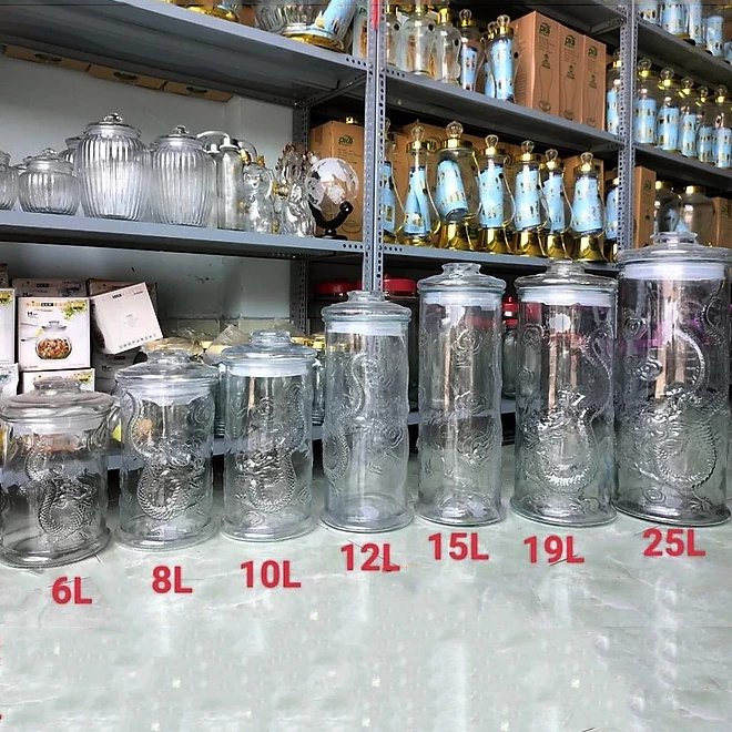 Bình ngâm rượu thủy tinh 10L, bình đựng rượu dáng trụ 10 lít (giao hỏa tốc HCM)