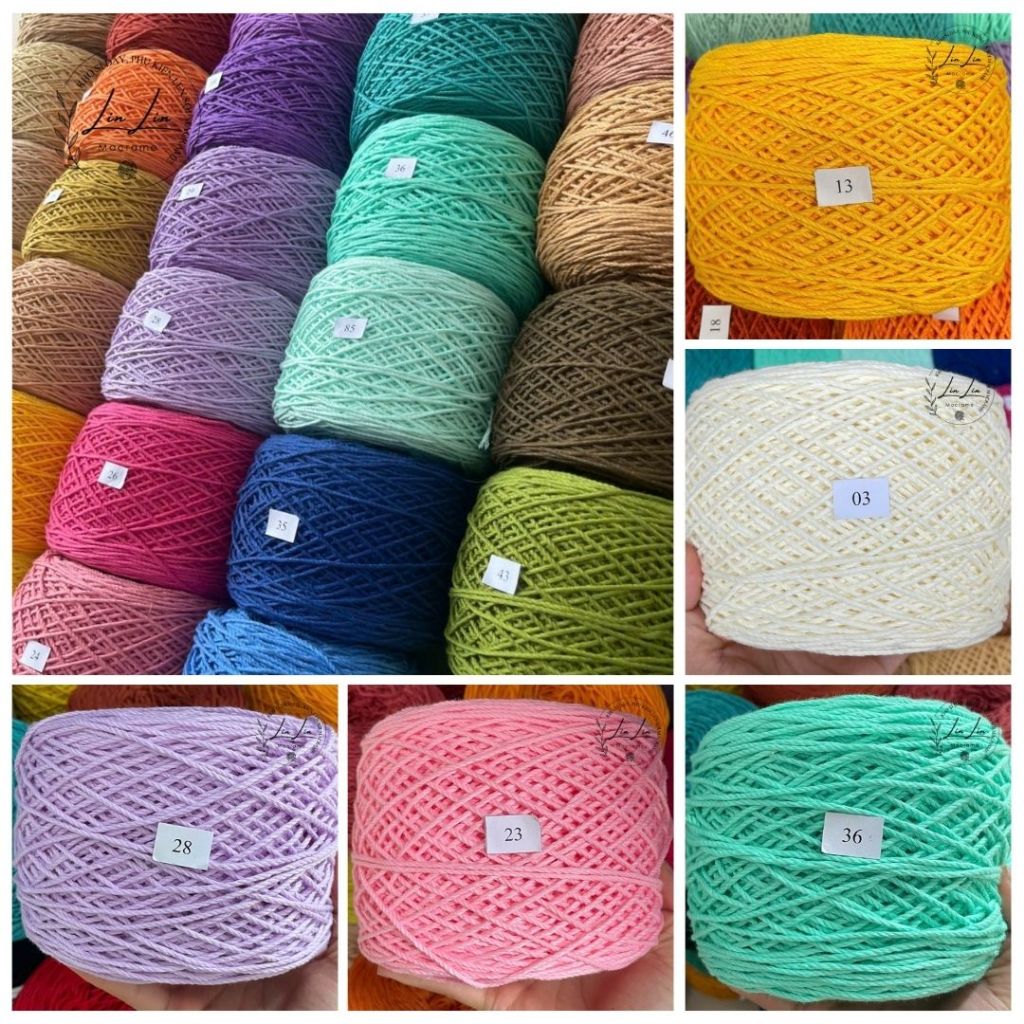 (Ảnh thật) Cuộn 500gram dây cotton macrame 2mm