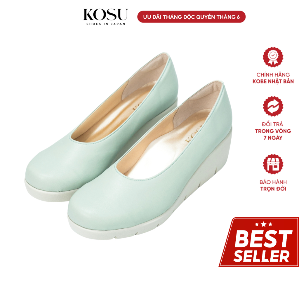 [TRI ÂN ĐẶC QUYỀN] Giày da nữ đế xuồng KOSU, giày công sở nữ cao 5,5cm siêu nhẹ, chống trơn trượt K-