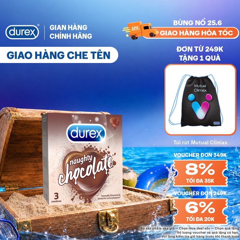 Bao cao su Durex Kingtex ôm sát, bôi trơn, size 49mm, hộp 12 bao