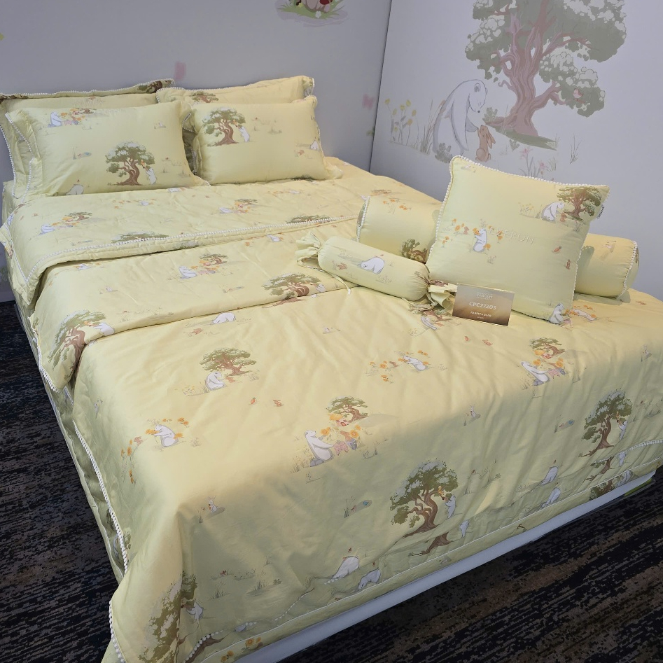 Mẫu chăn ga Everon màu vàng cho bé CPC 27203