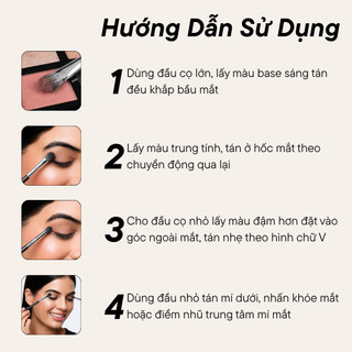 Cọ 2 Đầu Tán Bầu Mắt & Nhấn Chi Tiết Đầu Dẹt Đầu Nhọn BH COSMETICS Double Ended Eyeshadow Brush BH026
