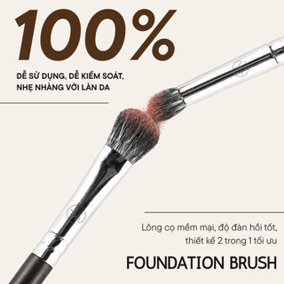 Cọ 2 Đầu Tán Bầu Mắt & Nhấn Chi Tiết Đầu Dẹt Đầu Nhọn BH COSMETICS Double Ended Eyeshadow Brush BH026