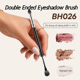 Cọ 2 Đầu Tán Bầu Mắt & Nhấn Chi Tiết Đầu Dẹt Đầu Nhọn BH COSMETICS Double Ended Eyeshadow Brush BH026