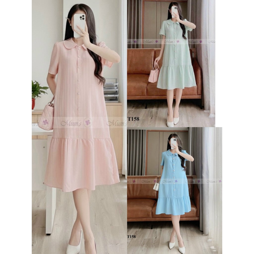 Váy bầu công sở Mum's shop VT158 mặc hè xinh xắn, trẻ trung cho mẹ bầu đi làm, đi chơi đều xinh