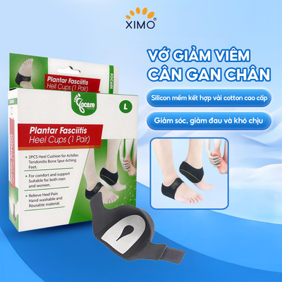 Vớ giảm viêm cân gan chân Plantar fasciitis bảo vệ gót chân silicon mềm kết hợp vải cotton LGYK05