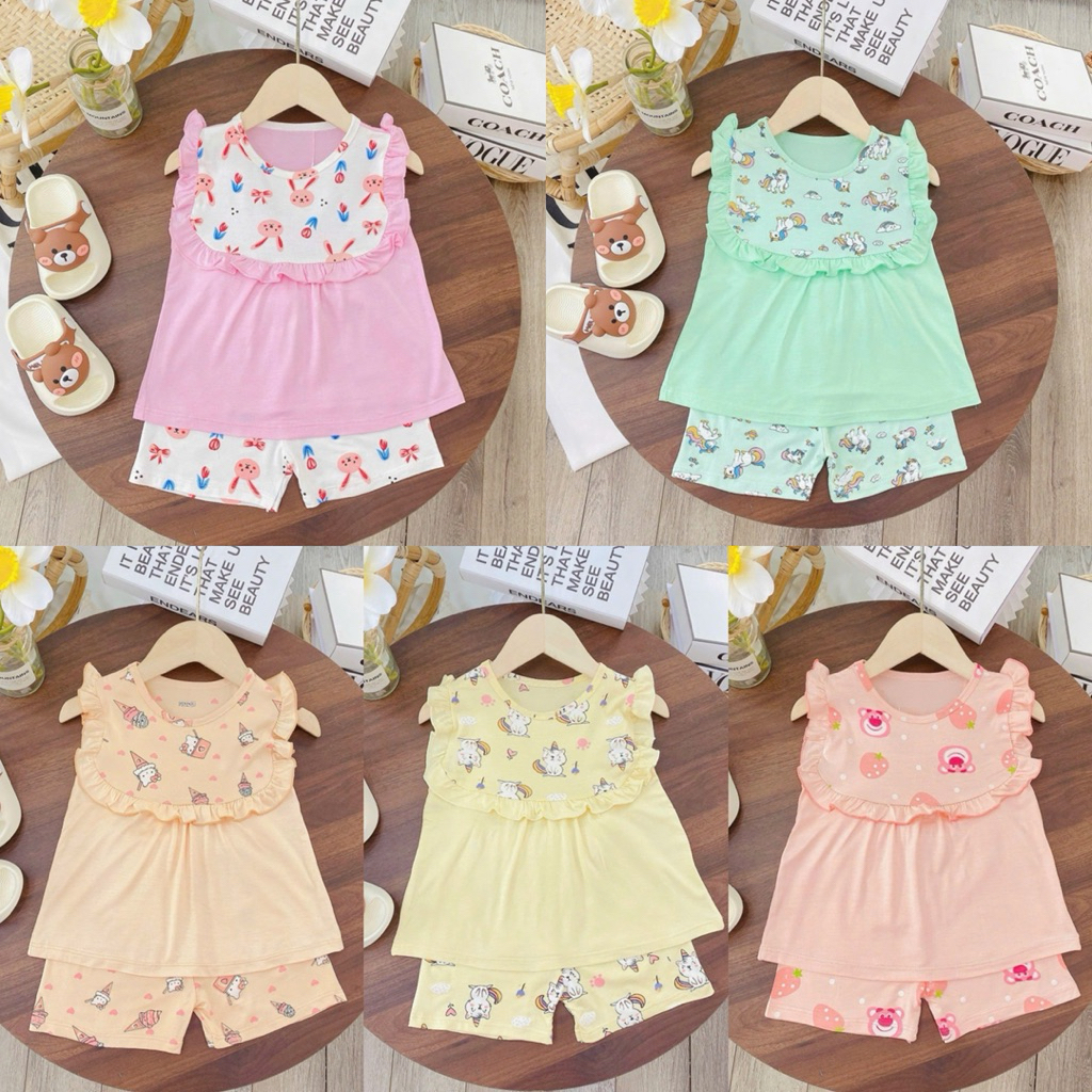 [5-16kg] Bộ Ngắn Tay Cánh Tiên Bé Gái N41