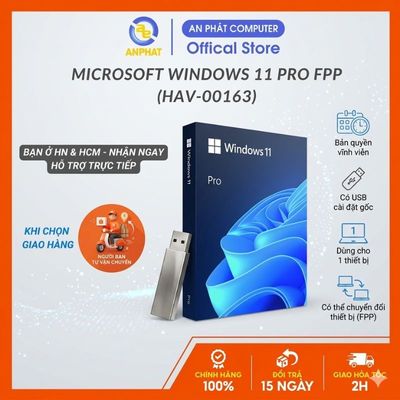 Phần Mềm Microsoft Windows 11 Pro FPP 64-bit Eng Intl USB (HAV-00163) - Bản Quyền Vĩnh Viễn Chuyển Đổi Được Máy
