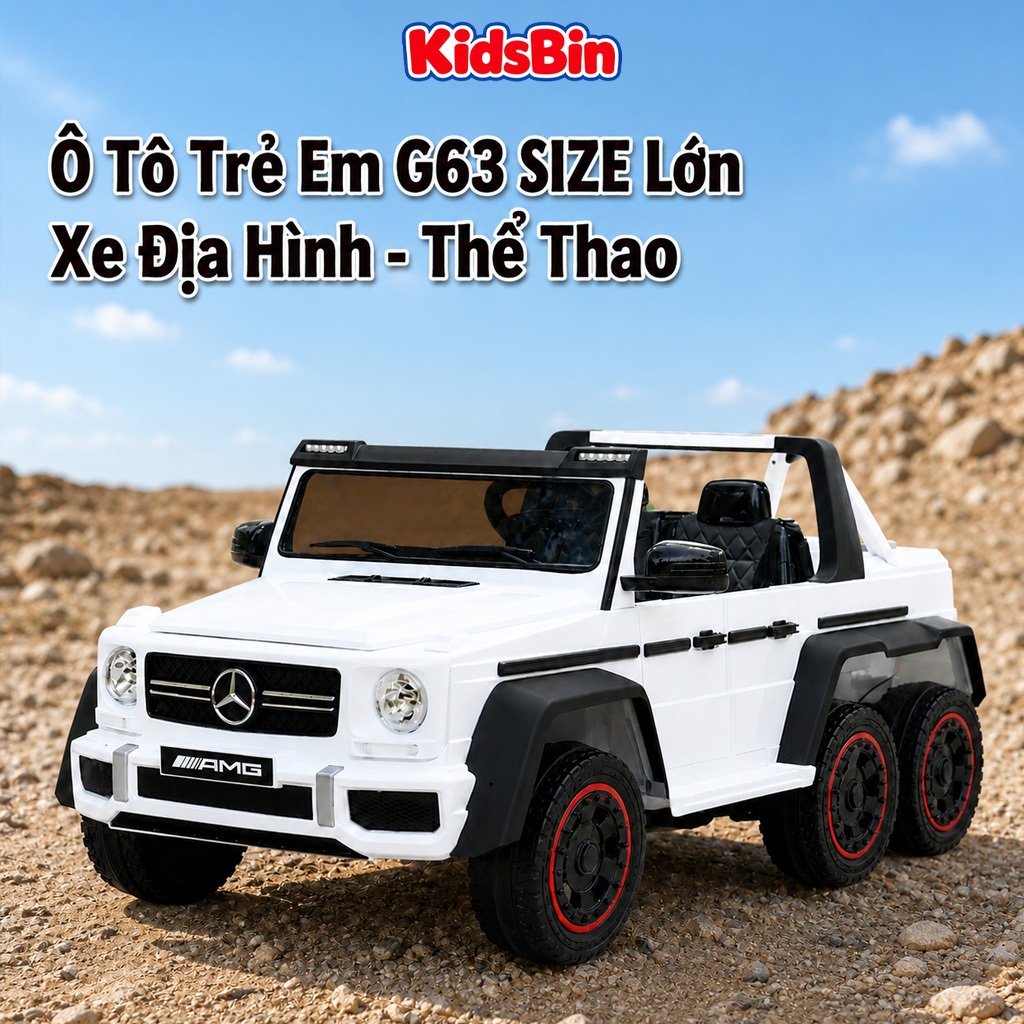 Xe Ô Tô Điện G63 AMG WF189 Cho Bé, 6 Bánh An Toàn, Phong Cách Địa Hình Mạnh Mẽ Dễ Lái