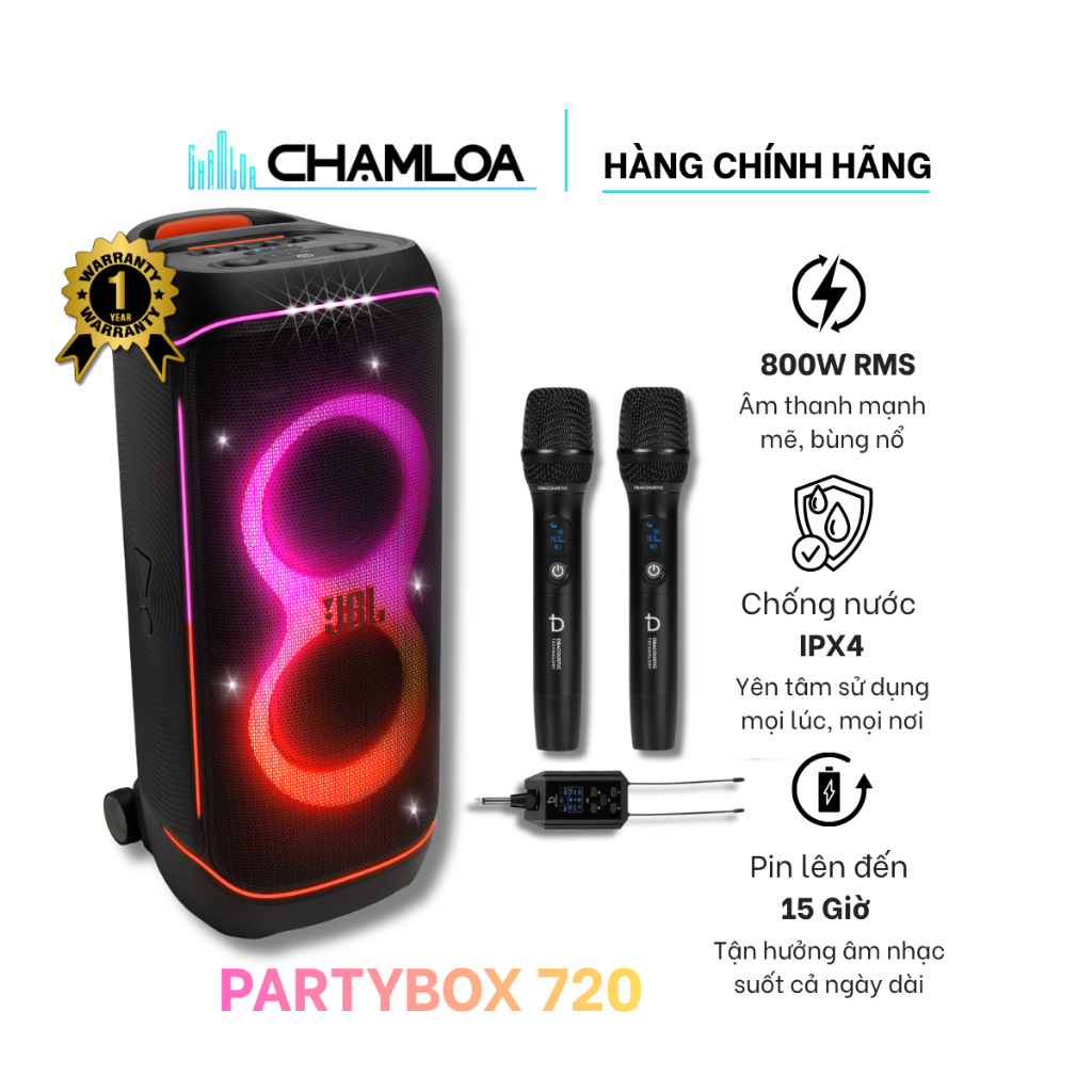 Loa Bluetooth JBL PartyBox 720 - Hàng Chính Hãng PGI - Bảo Hành 12 tháng