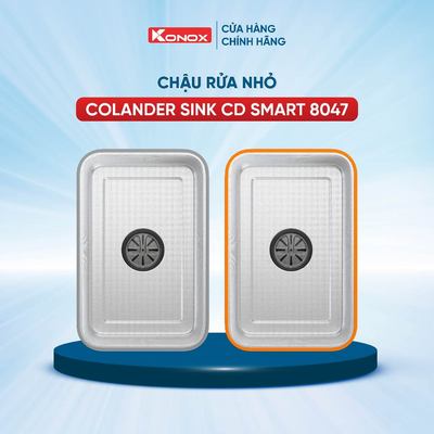 Chậu rửa nhỏ inox Konox Colander Sink bề mặt HẠT - Phụ kiện chậu rửa TARI SMART 7047PP | 8047PP | 8847PP