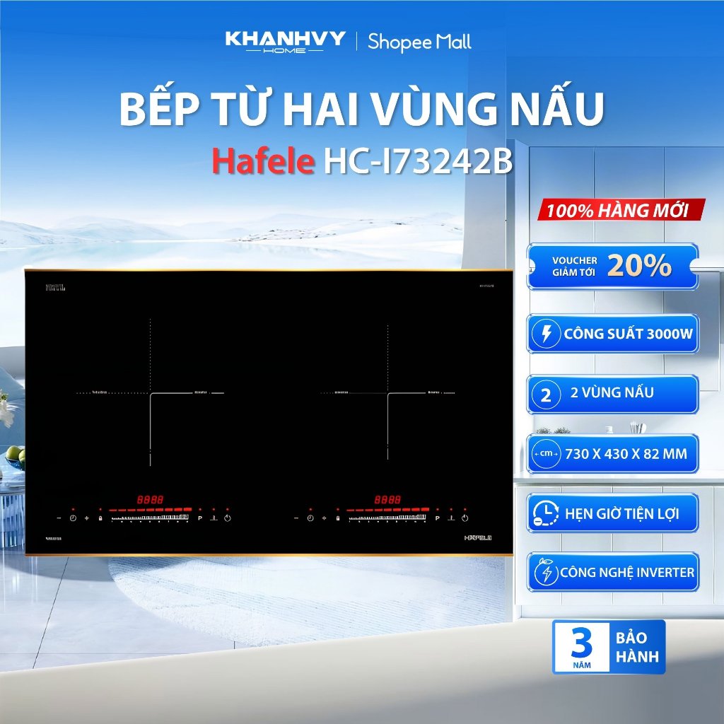 Bếp Từ Đôi Hafele HC-I73242B - Viền Hợp Kim Đồng - Kính Schott Ceran - Bảo Hành 3 Năm | Khánh Vy Hom