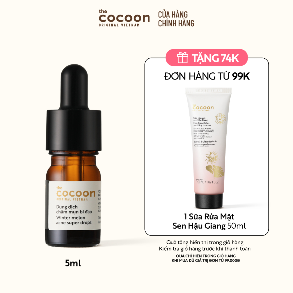 Dung dịch chấm mụn bí đao Cocoon sạch mụn & ngăn ngừa mụn 5ml