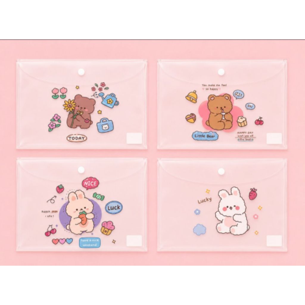 Túi Tài Liệu A4 Cute • Túi Cúc A4 Chống Nước • Bìa Sơ Mi Hoạt Hình • File A4 Đựng Quà Tặng giá Rẻ • 