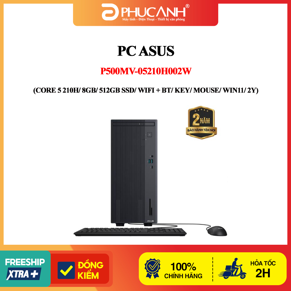 Máy tính Asus P500MV-05210H002W Core 5 210H, 8GB, 512GB, Wifi  Key, Mouse, Win11 - Hàng Chính Hãng