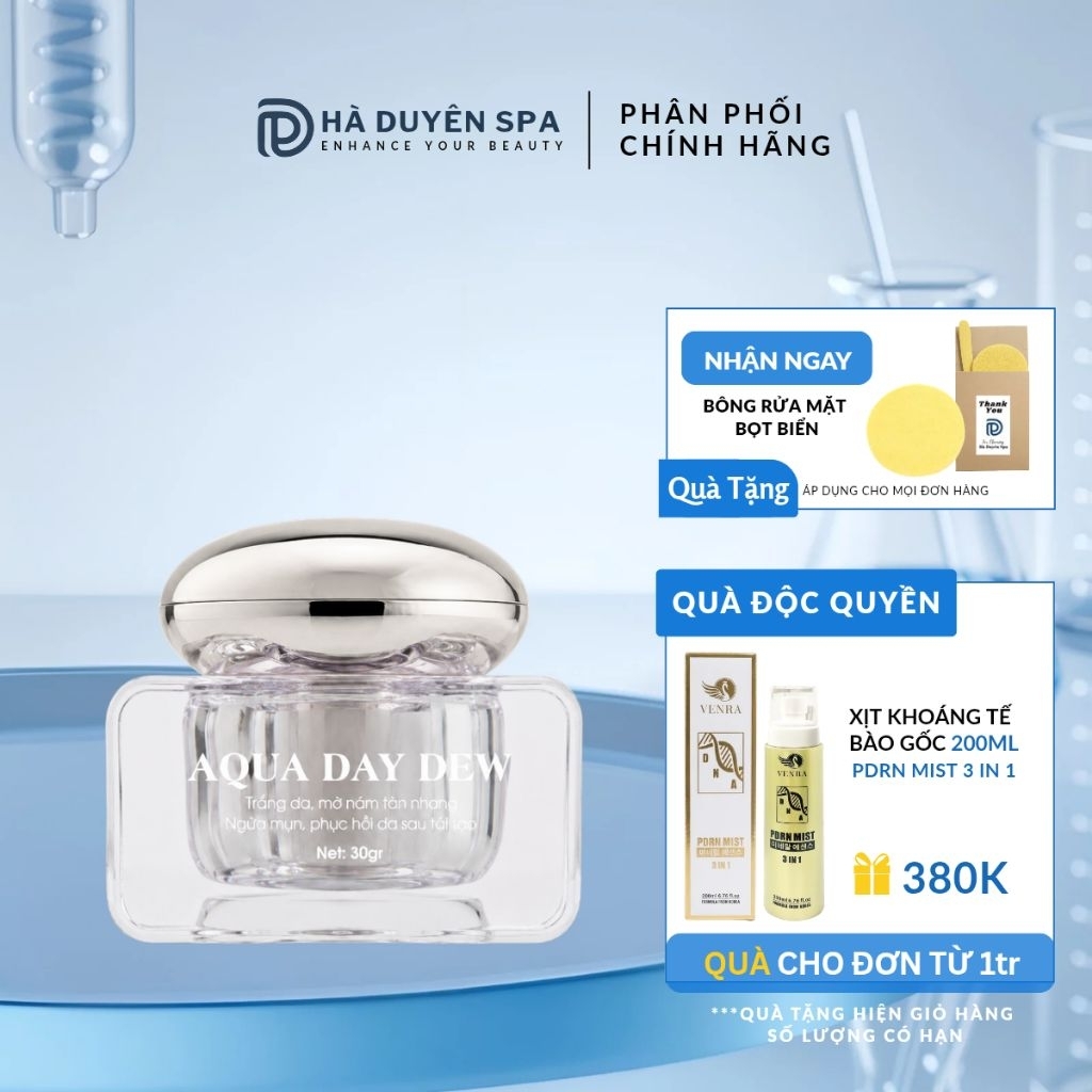 Kem dưỡng trắng da Aqua Day Dew (Detox Da 9 Days) Dwhite 30g - Giúp dưỡng trắng, đều màu da, hỗ trợ 