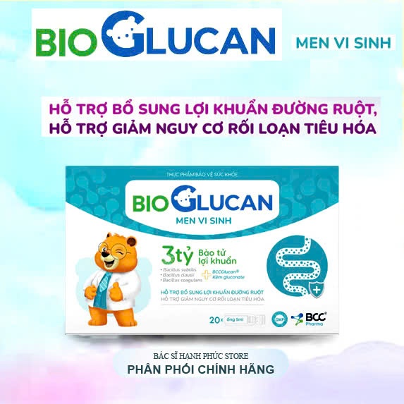 BioGlucan BCC Pharma 3 Tỷ Bào Tử Lợi Khuẩn, Hỗ Trợ Giảm Nguy Cơ Rối Loạn Tiêu Hóa, 3 chủng lợi khuẩn