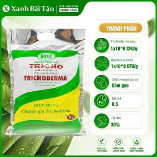 Trichoderma điền trang dt02, men ủ phân bón, rác nhà bếp, chế phẩm trừ nấm bệnh, xanh bất tận