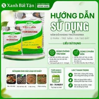 Trichoderma điền trang dt02, men ủ phân bón, rác nhà bếp, chế phẩm trừ nấm bệnh, xanh bất tận
