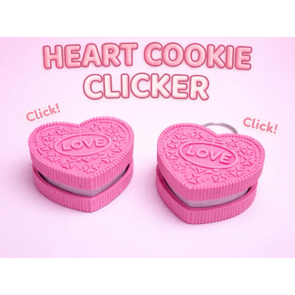 Móc khoá clicker cookie trái tym | Fidget clicker | Heart cookie clicker